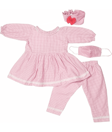 harshvardhanmart Baby Girls Cotton Blend Dresses ( Pink )