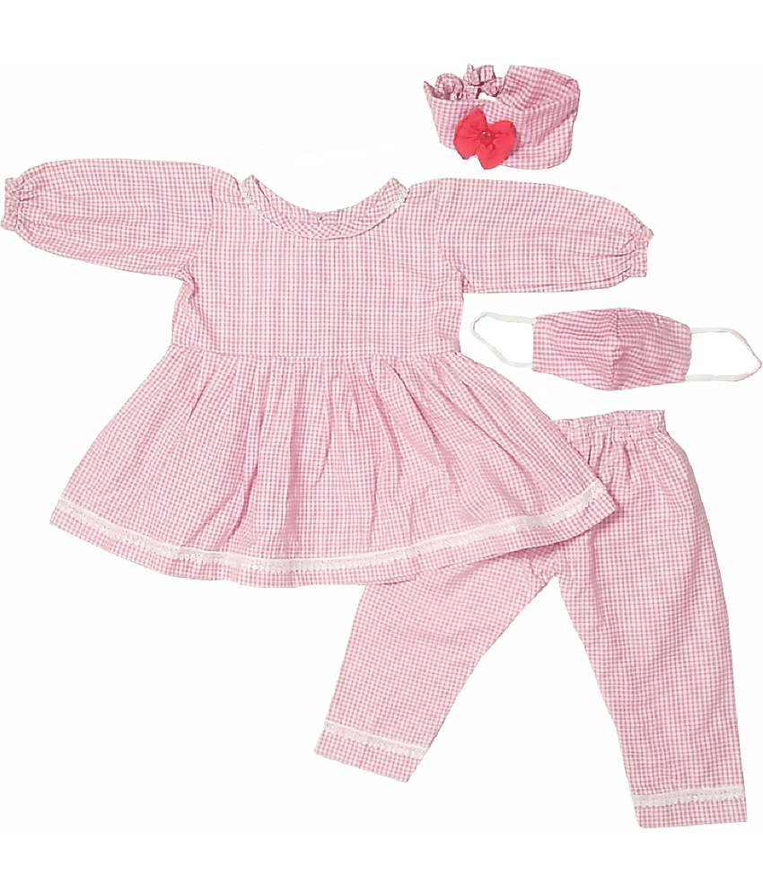 harshvardhanmart Baby Girls Cotton Blend Dresses ( Pink )