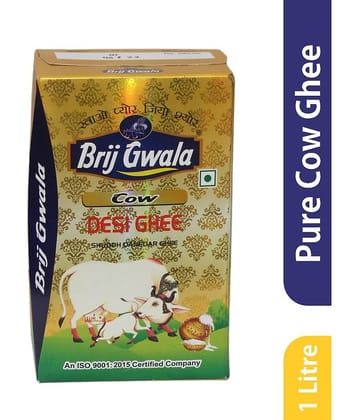 BRIJ GWALA Desi Cow Ghee |Made Traditionally From Curd | Ghee 1 L