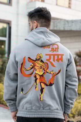 Jai Shree Ram Hanuman Ji Hoodie (DARK GREY)-S