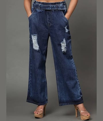 AngelFab - Blue Denim Wide Leg Women's Jeans ( Pack of 1 )