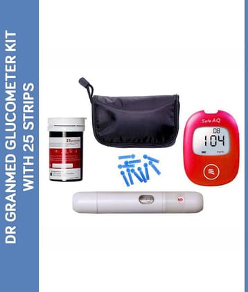 DR GRANMED Safe AQ Smart Blood Glucometer with 25 Strips Expiry March 2024