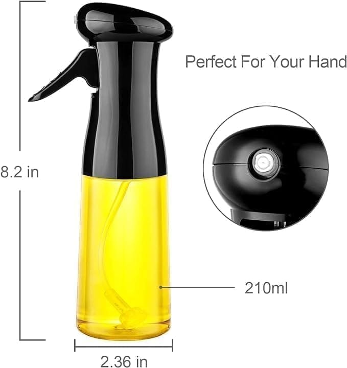 2-in-1 Olive Oil Sprayer and Dispenser Bottle for Kitchen | 500ml Glass Oil Bottle with Premium Nozzle | Cooking Oil Sprayer for Healthy Cooking and Salad Making (Spray Bottle)