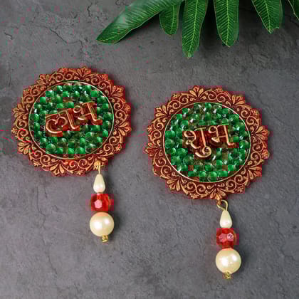 Shubh Labh Beaded Decorative Door Hanging (2 Pc)