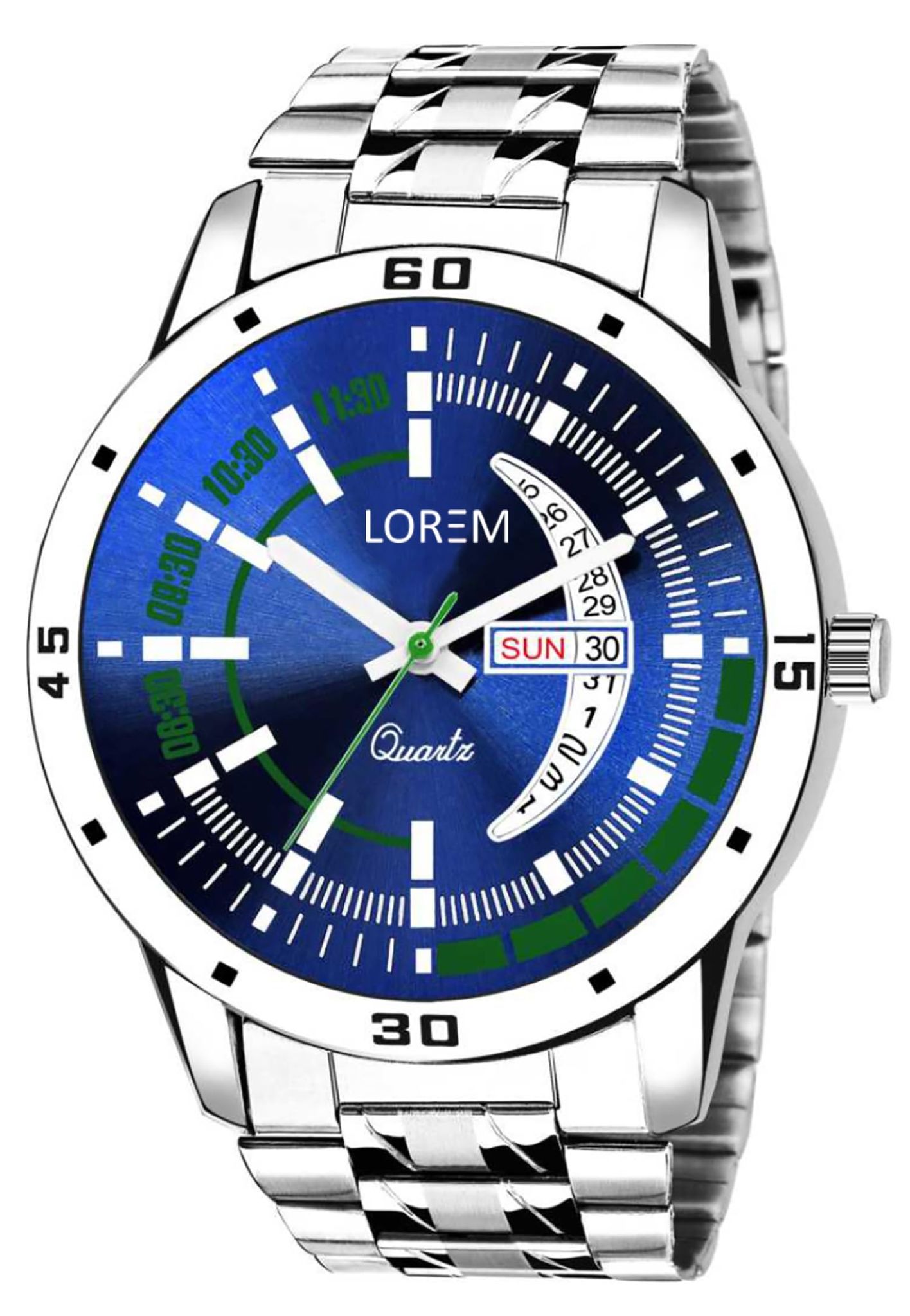 LOREM Blue Day Date Analog Watch for Men LR110-UF