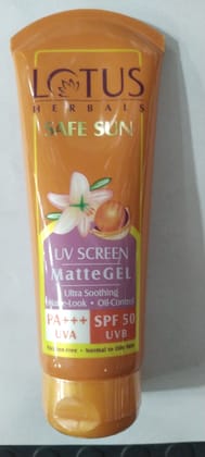 Lotus Herbals Safe sun Uv screen Matte gel Pa+++ spf 50 