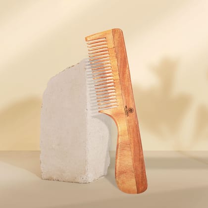 Pure Neem Handle Comb-Neem Wood / in