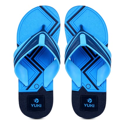 YUKI Men Slippers | Stylish Hawai Chappal Rubber Flip Flops (Color - Blue) by Pee Aar Industries