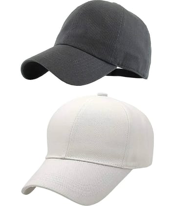 Zacharias - 100% Cotton Gray Men's Cap ( Pack of 2 )