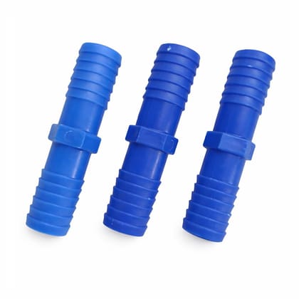 1 Inch PVC Garden Hose Connector (Pack of 3) � 25 mm Straight Connector Joint for Garden Pipe, Blue Water Hose Pipe Coupler for Plumbing Use | Collar