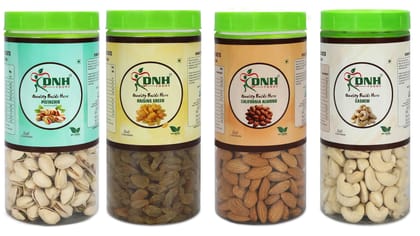 DRY FRUITS COMBO 1 KG  PACK  250G X 4 PC