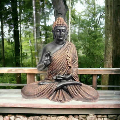 Meditating Buddha Statue Height 22 Inches-Poly Resin