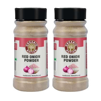 Organic Nation Red Onion Powder 125g (Pack of 2) | Natural, Pure & Dehydrated | Flavorful Seasoning for Cooking, Marinades & Snacks