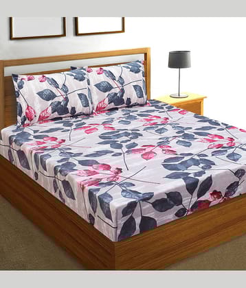 Home Candy Microfiber Double Bedsheet ( Multicolor )