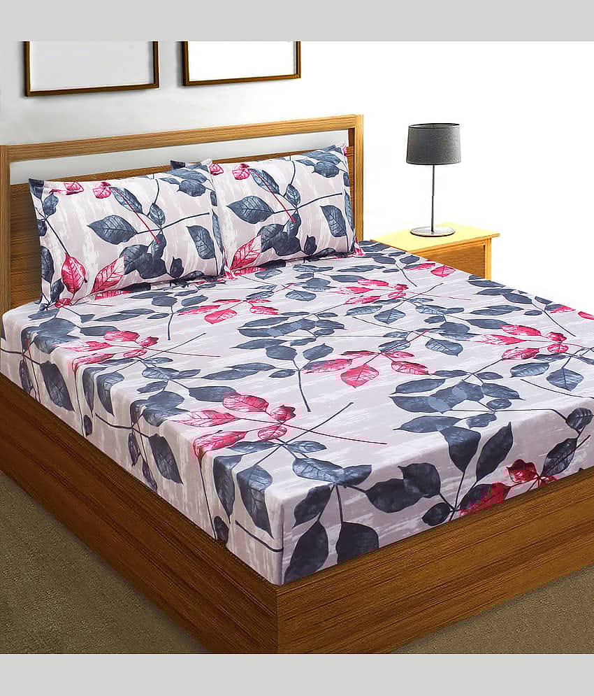 Home Candy Microfiber Double Bedsheet ( Multicolor )