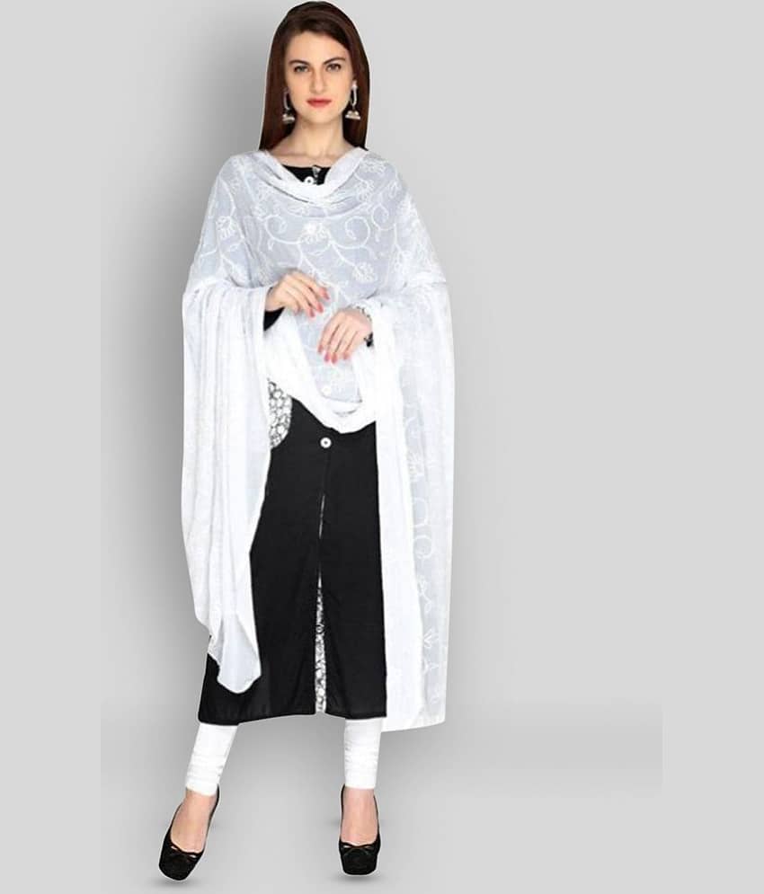 Raj White Chiffon Dupatta