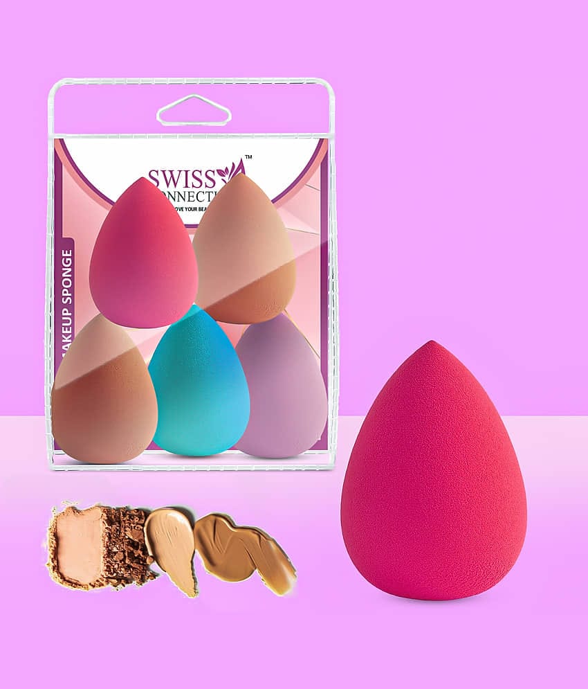 Swiss Connection Beauty Blender Sponge( Multicolor ) Face 80 g Pack of 5