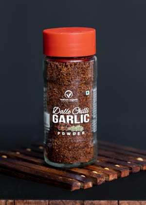 Vartoh Organic Dalle Chilli Garlic Powder, 65 gm