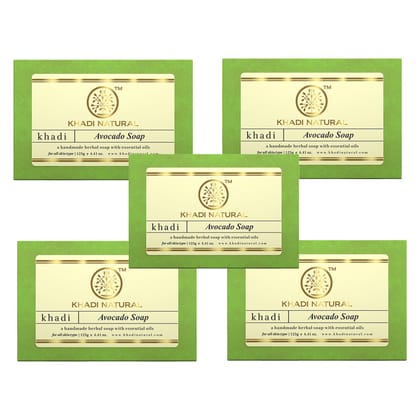 Khadi Natural Herbal Avocado Soap Combo Pack Of 5 – 125gm Each Khadi Natural Herbal Avocado Soap Combo Pack Of 5 – 125gm Each