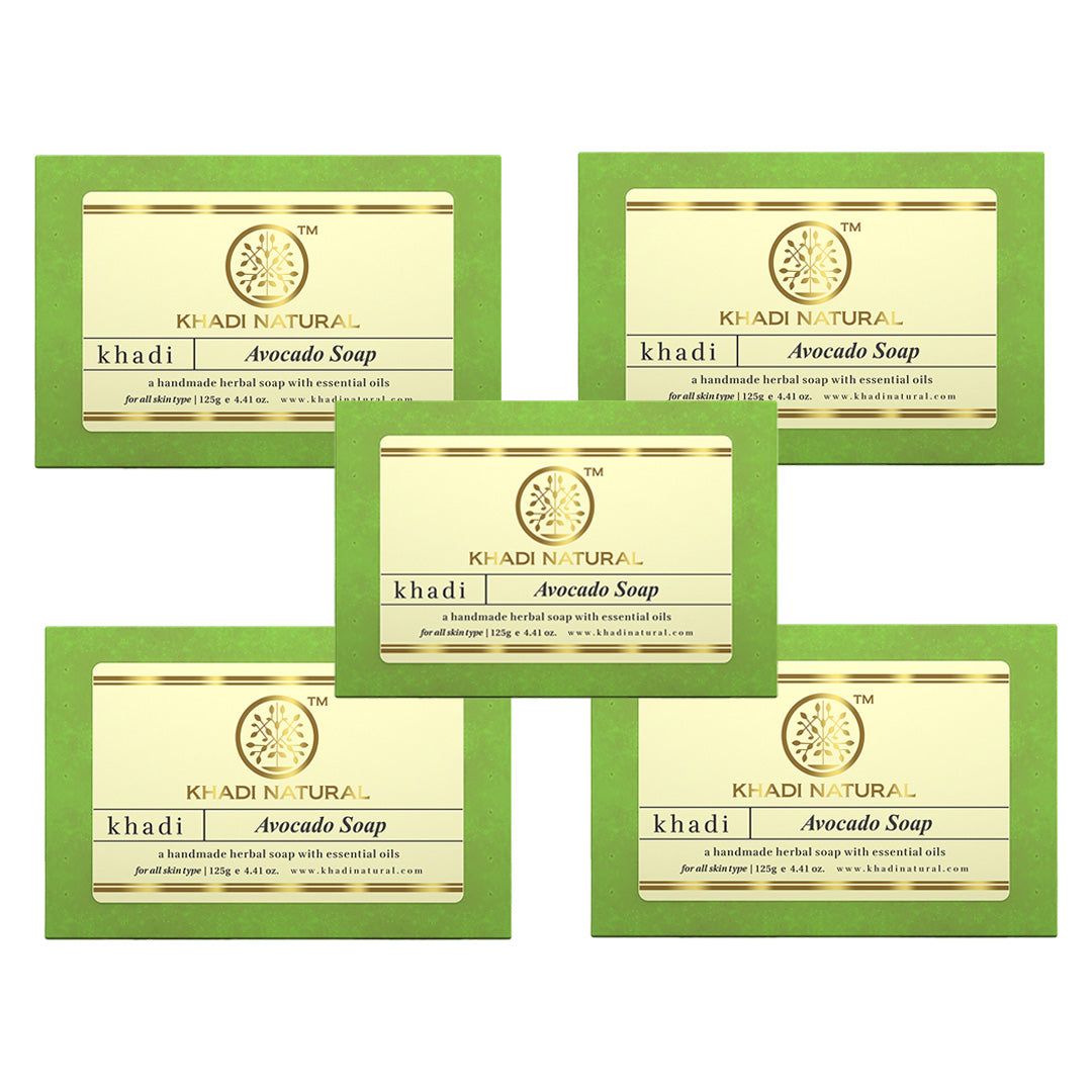 Khadi Natural Herbal Avocado Soap Combo Pack Of 5 – 125gm Each