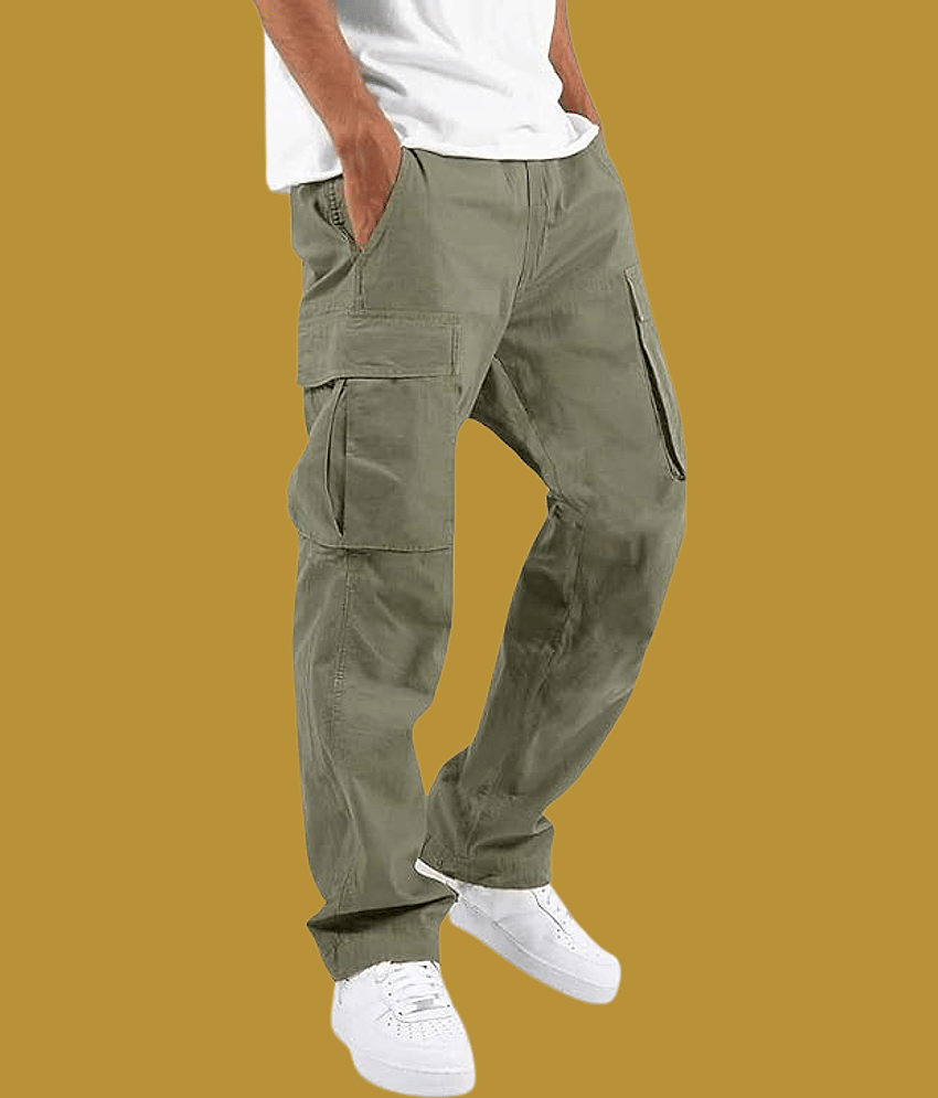 ikigai Regular Flat Men's Cargos - Mint Green ( Pack of 1 )