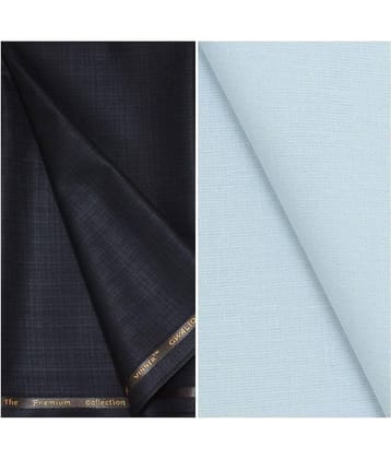 KUNDAN SULZ GWALIOR Multi Linen Unstitched Shirts & Trousers Pack of 1 Pant and Shirt Piece for Men