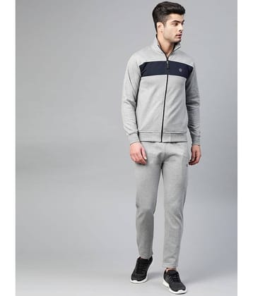 Chkokko - Light Grey Fleece Regular Fit Men's Tracksuit ( Pack of 1 )