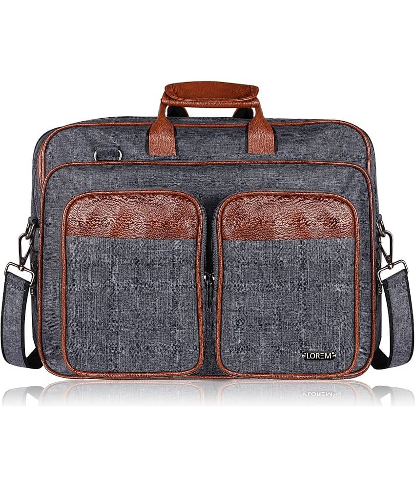 Lorem Grey Faux Leather Office Bag