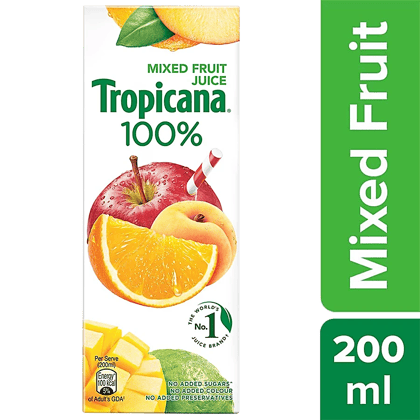 Tropicana 100% Mixed Fruit Juice, 200 Ml