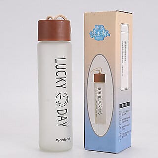 Slim Frosted 350ml Glass Water Bottle, Stylish Eco-Friendly Bottle for Fitness, Travel & Everyday Use