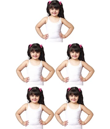 Dixcy Slimz Pinky Cotton Multicolored Printed Girls Camisole - Pack of 5