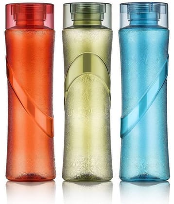 iview kitchenware - Fridge/School/College/Adults Water Bottle Multicolour Water Bottle 1000 mL ( Set of 3 )