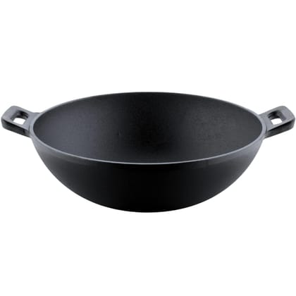 Trilonium Triple Seasoned Cast Iron Kadai 26 cm, Sleek, Weighs 2.4 kgs Capacity 3 L Trilonium Triple Seasoned Cast Iron Kadai 26 cm, Sleek, Weighs 2.4 kgs Capacity 3 L