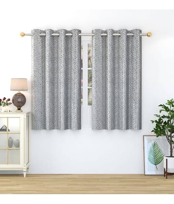 Homefab India Abstract Blackout Eyelet Window Curtain 5ft (Pack of 2) - Light Grey