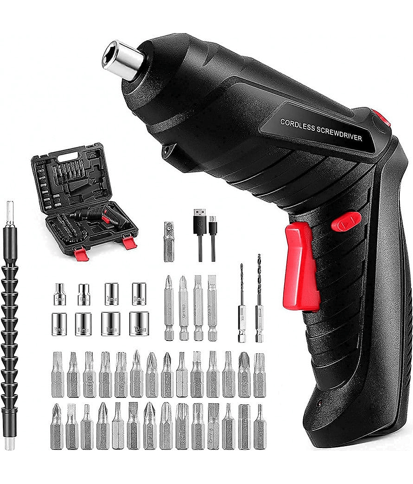 Cordless Electric Screwdriver Drill with Built-in LED Rechargeable Wireless Drill Machine Kit Power Drill Screw Tool, Accessories (47 IN 1 Cordless Electric Screwdriver set)