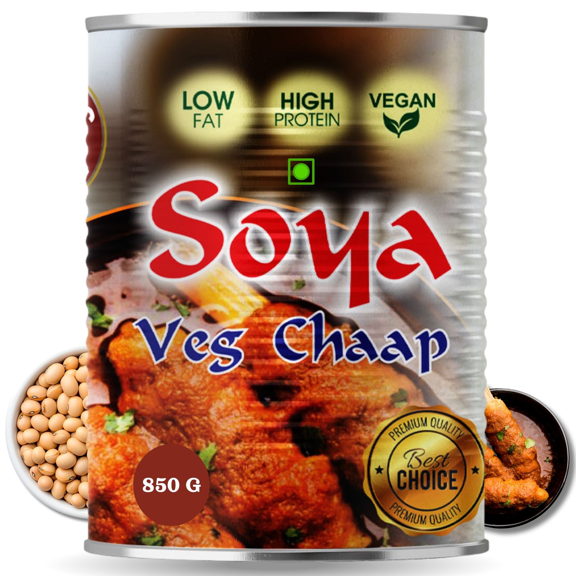 Foodsbay India Veg Soya Chaap | Ready to Cook | High Protein | 850 g