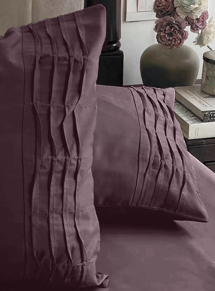 300TC - King size Solid Bedsheet Set (Wine Berry)-KING / Wine Berry
