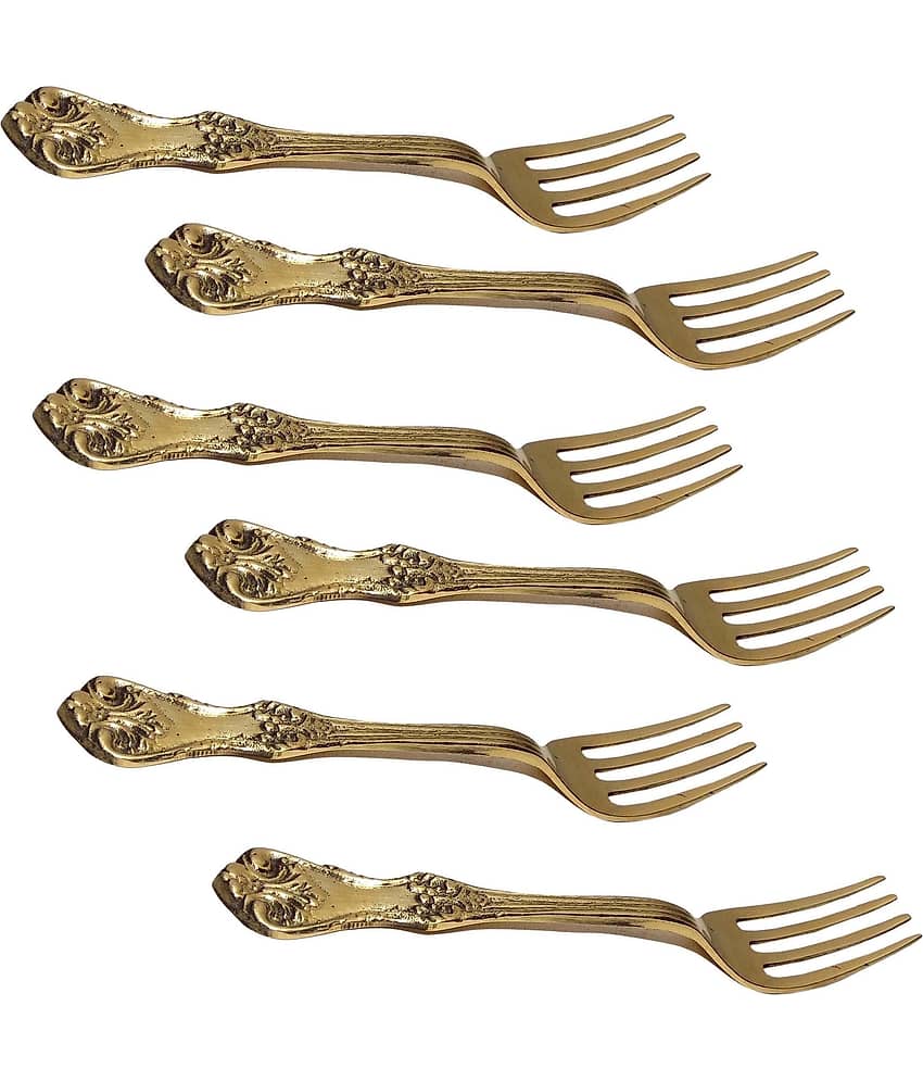 A & H ENTERPRISES - Brass Brass Dessert Fork ( Pack of 6 )