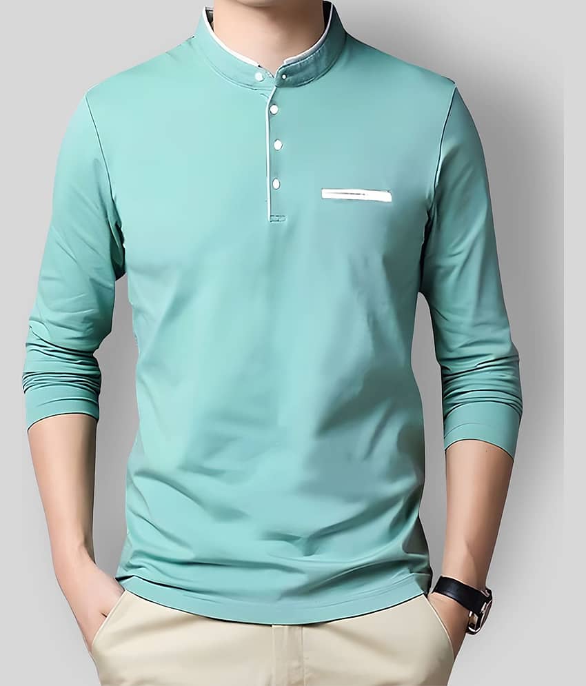 AUSK Pack of 1 Cotton Blend Regular Fit Men's T-Shirt ( Sky Blue )