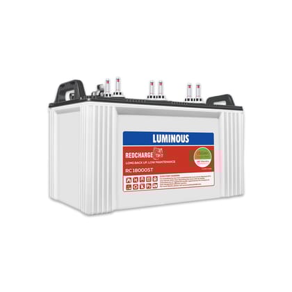 Luminous Red Charge RC 18000ST Battery for Home, Office & Shops | 150 Ah/12V Short Tubular | Easy Installation | Durable and Reliable Inverter Battery | Minimum Maintenance | with 36 Months Warranty