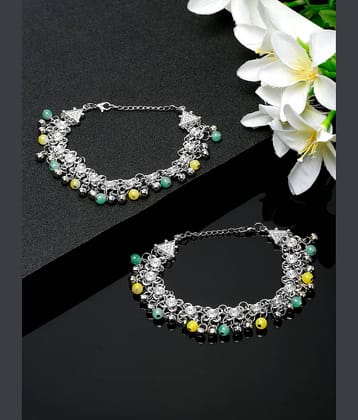 YOUBELLA Silver Anklets ( Pack of 1 )