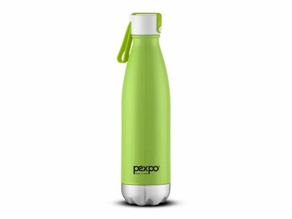 Pexpo Stainless Steel Hot and Cold Vacuum Insulated ISI Certified Flask, 1000ml, Green, Espresso | Lightweight & Keeps Drinks Hot/Cold for 24+ Hours