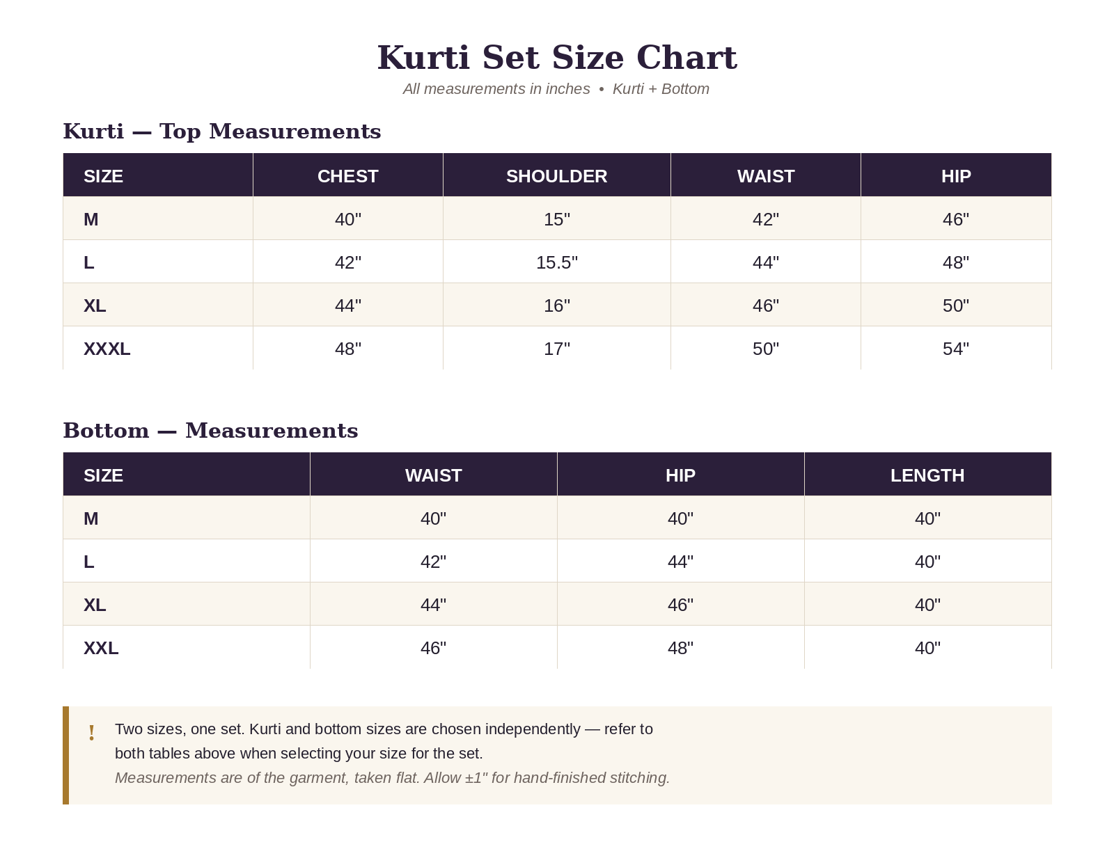 Size Guide Size Guide