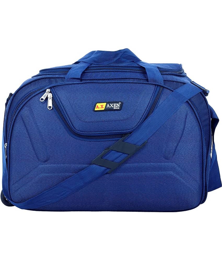 AXEN BAGS - Blue Polyester Duffle Trolley