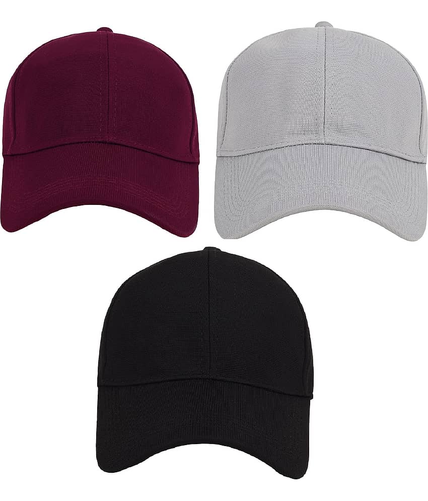 Zacharias - Multi Color Cotton Blend Men's Cap ( Pack of 3 )