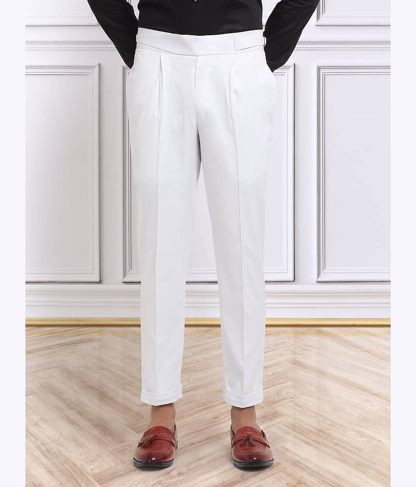 Klotthe Slim Men's Gurkha Pant - White ( Pack of 1 )