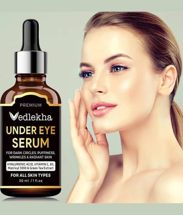 Vedlekha Vitamin C 10% Brightening Under Eye Serum & Reduces Dark Circles, Puffiness & Wrinkles Face Serum 30 mL