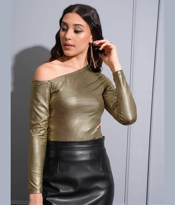 Tokyo Talkies Women's Viscose Rayon Regular Top ( Gold )