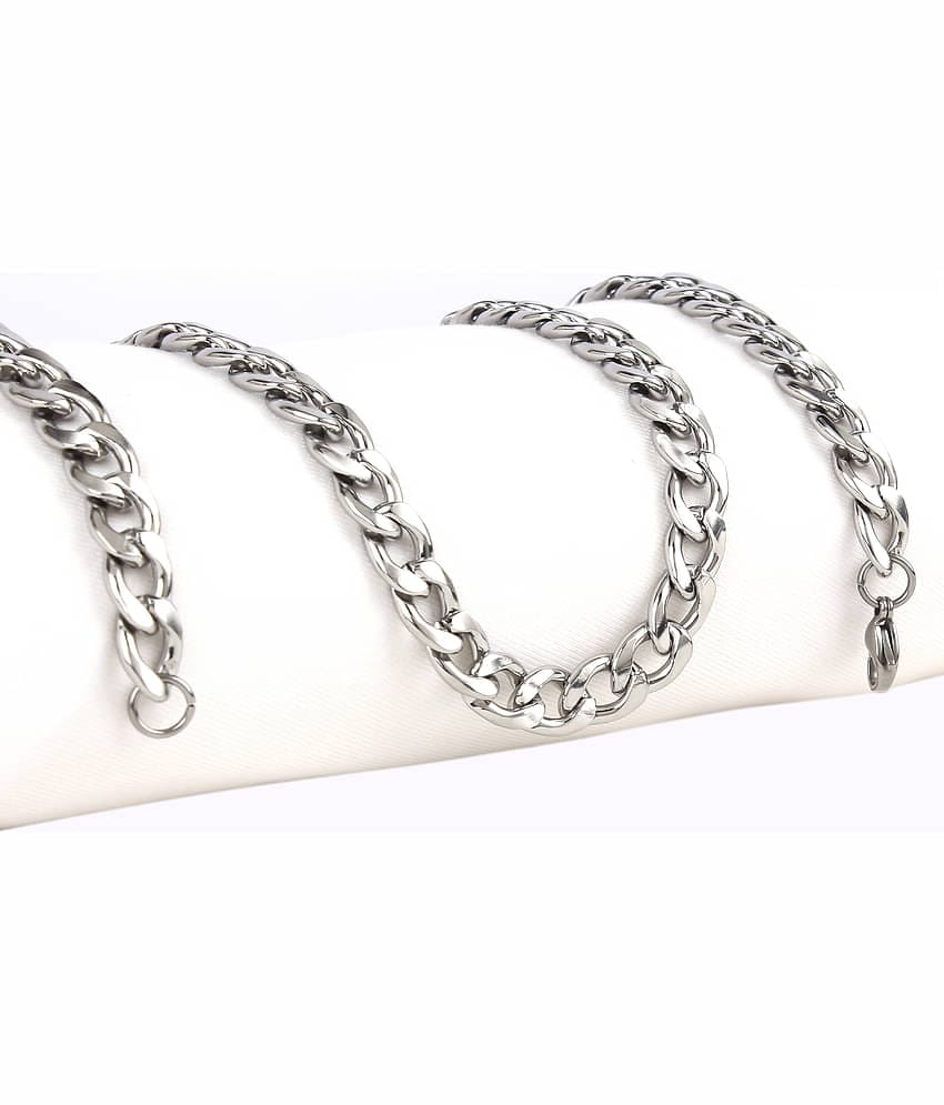 FASHION FRILL Silver Plated Stainless Steel Chain ( Pack of 1 )