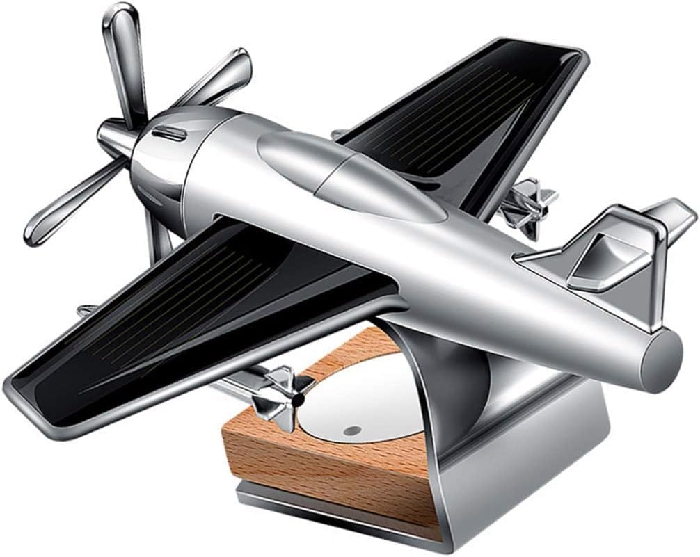Tusmad Aircraft Solar Powered Car Perfume Diffuser/Dispenser | Aeroplane Glider Design, Auto Rotation Fan | For Car Dashboard with Perfume liquid & Organic Fragrance, Air Freshner Diwli gift item